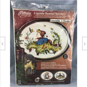 1976 Paragon Needlecraft Exquisite Hummel Stitchery Kit Boy With Bird 0465